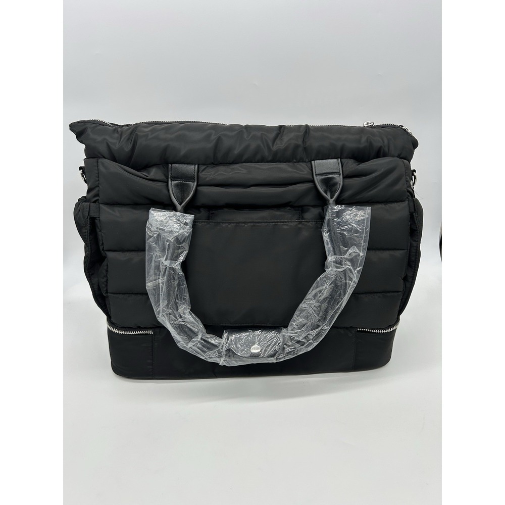 iPack Puffy Fashion Tote Bag NWT Black Travel Overnight Weekender Carry On Gym - Picture 3 of 12